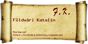 Földvári Katalin névjegykártya