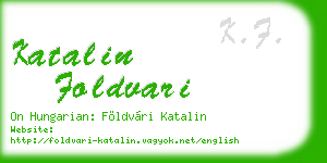 katalin foldvari business card